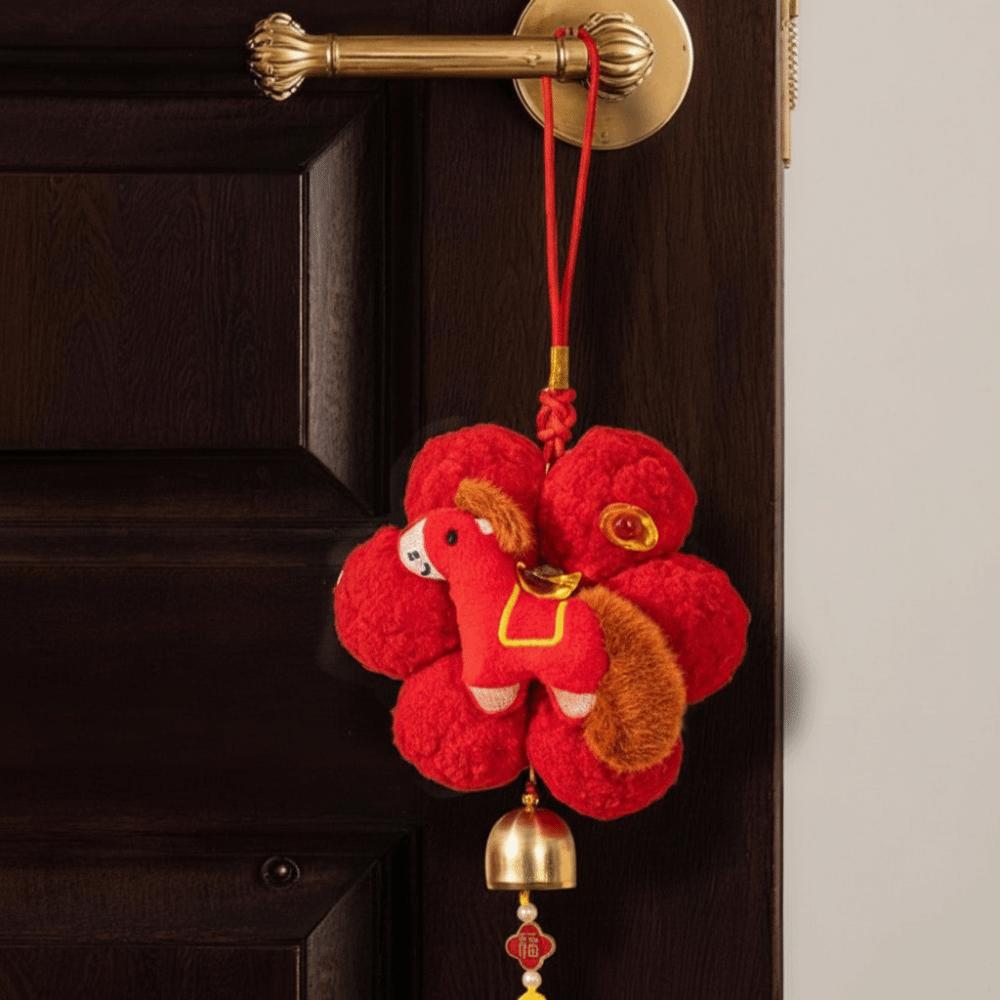 Flower Shaped Spring Festival Ornaments Traditional Lucky Pendant Zodiac Horse Pendant  Home Decor