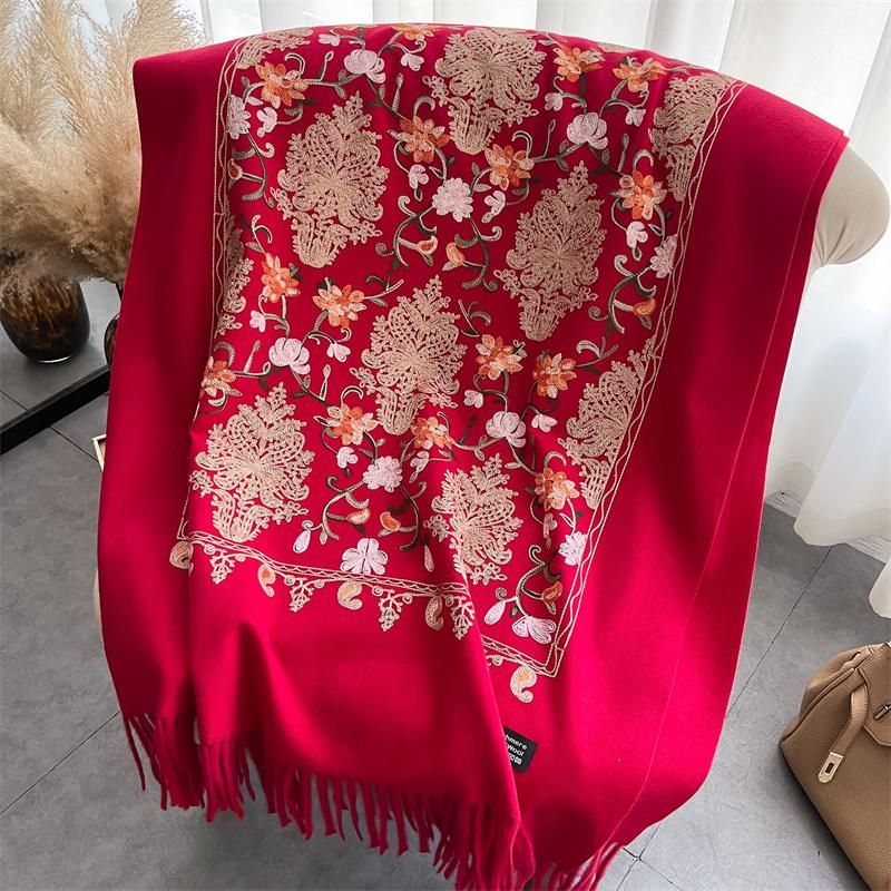 Luxury Thick Warm Shawl Winter Paisley Pashmina Blanket Poncho Stoles Print Cashmere Scarf Women Travel Wraps Bufanda Female