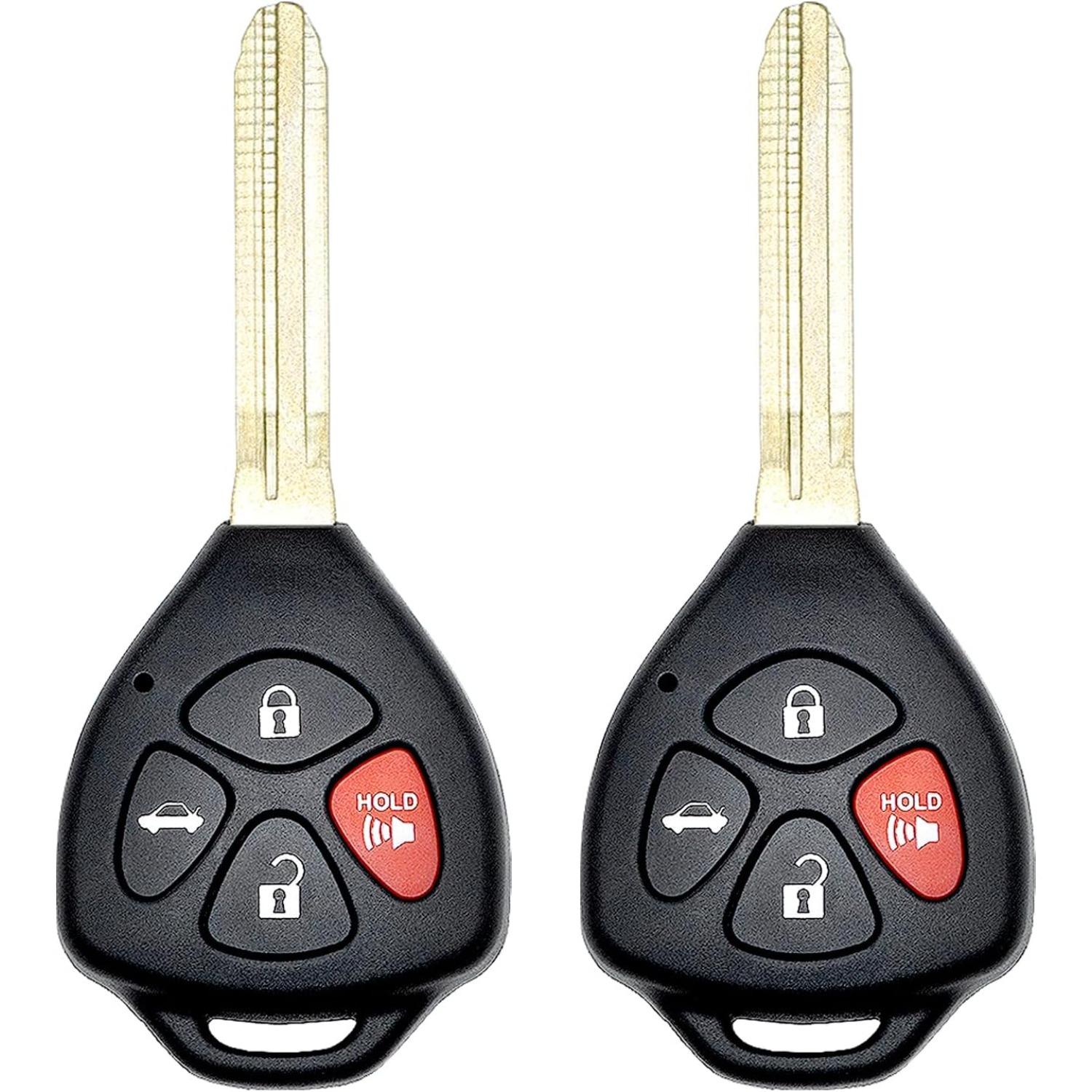 Key Fob Replacement for 2007-2011 Toyota Camry Car Keyless Entry Remote Control, HYQ12BBY, 4 Buttons, 2Pcs 2PCS