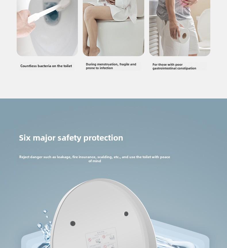 Intelligent Auto-sterilizing Heated Toilet Seat with Washing & Drying Functions
