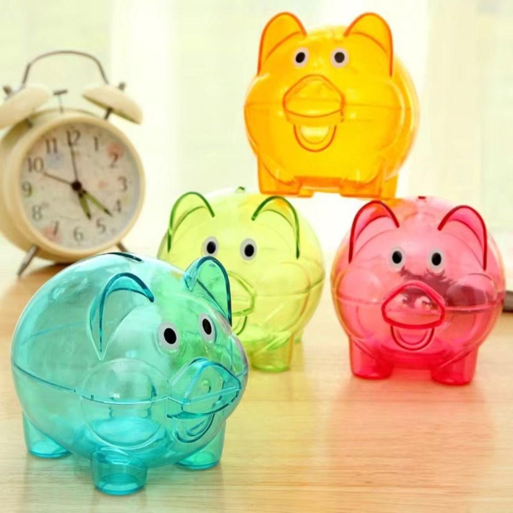 Transparent Money Box Pig Shape Storage Bottl New Money Saving Box  for Children