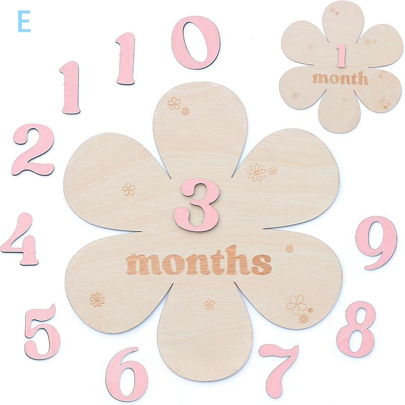 Newborn Flower Photography Accessories Newborn Photography Props Baby Accessories Milestone Wooden Sticker Shooting Props Gifts