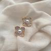 Blue And Pink Flower Earrings, Unique Design, Trendy Stud Earrings, High-End French Light Luxury Earrings, Earrings, Pendants For Women