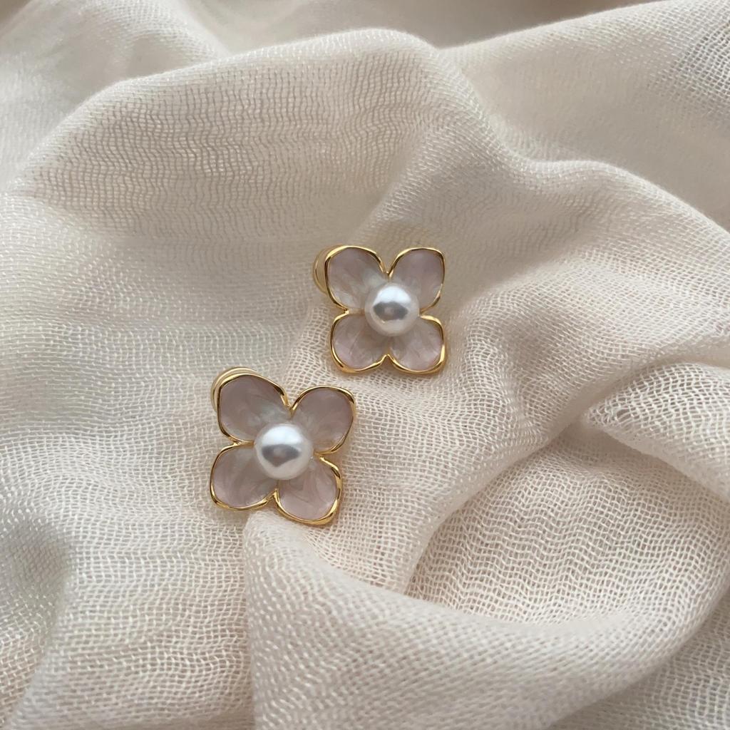 Blue And Pink Flower Earrings, Unique Design, Trendy Stud Earrings, High-End French Light Luxury Earrings, Earrings, Pendants For Women
