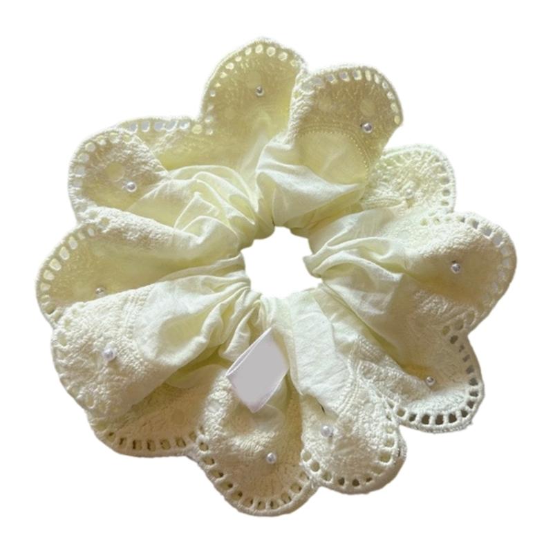 Elegant Lace Scrunchie Hair Tie Soft Fabric Hair Accessory For Women Girls Daily Party Wedding Casual Prom Occasion