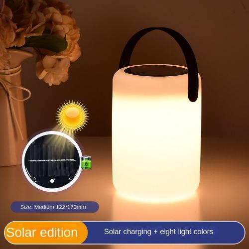 New LED solar desk light, portable light, induction charging night light, garden yard light, outdoor atmosphere camping light