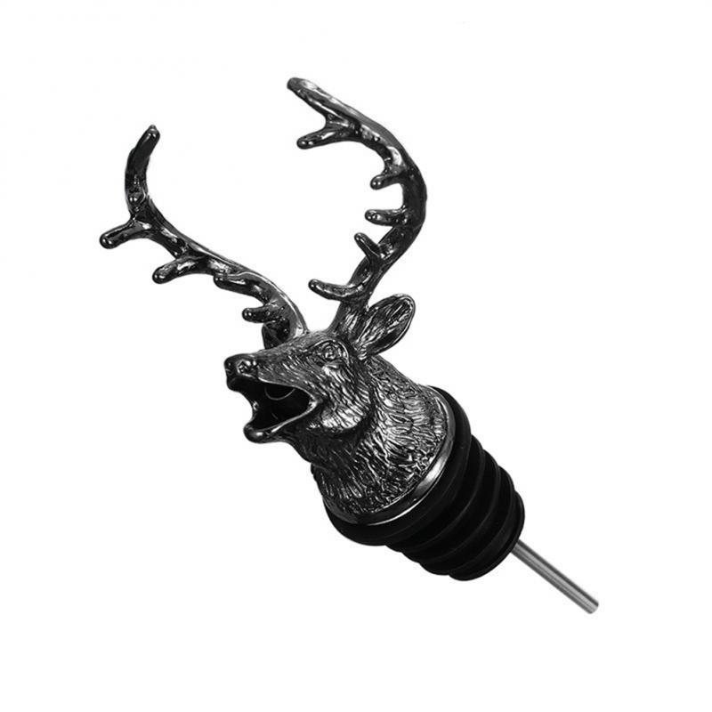 Wine Pourer Deer Elk Lion Wine Stopper Stainless Steel Bartender Tool Deer Head Wine Mouth Wedding Party Bottle Stoppers