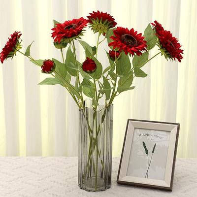 Single Branch Artificial Sunflower Flower Bouquet Home Table Decors Silk Fake Flower Blossom for Outdoor Wedding Birthday Party
