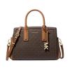 Laila Logo Snap Closure Coated Canvas Shoulder Tote Small Women's Brown