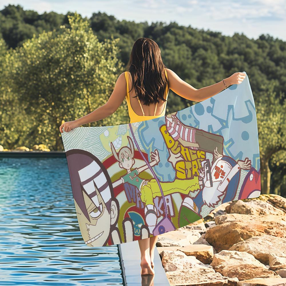 Anime Soul Eater Towel Quick Drying Beach Towels Are Suitable For Swimming Pools Camping Yoga And The Gym