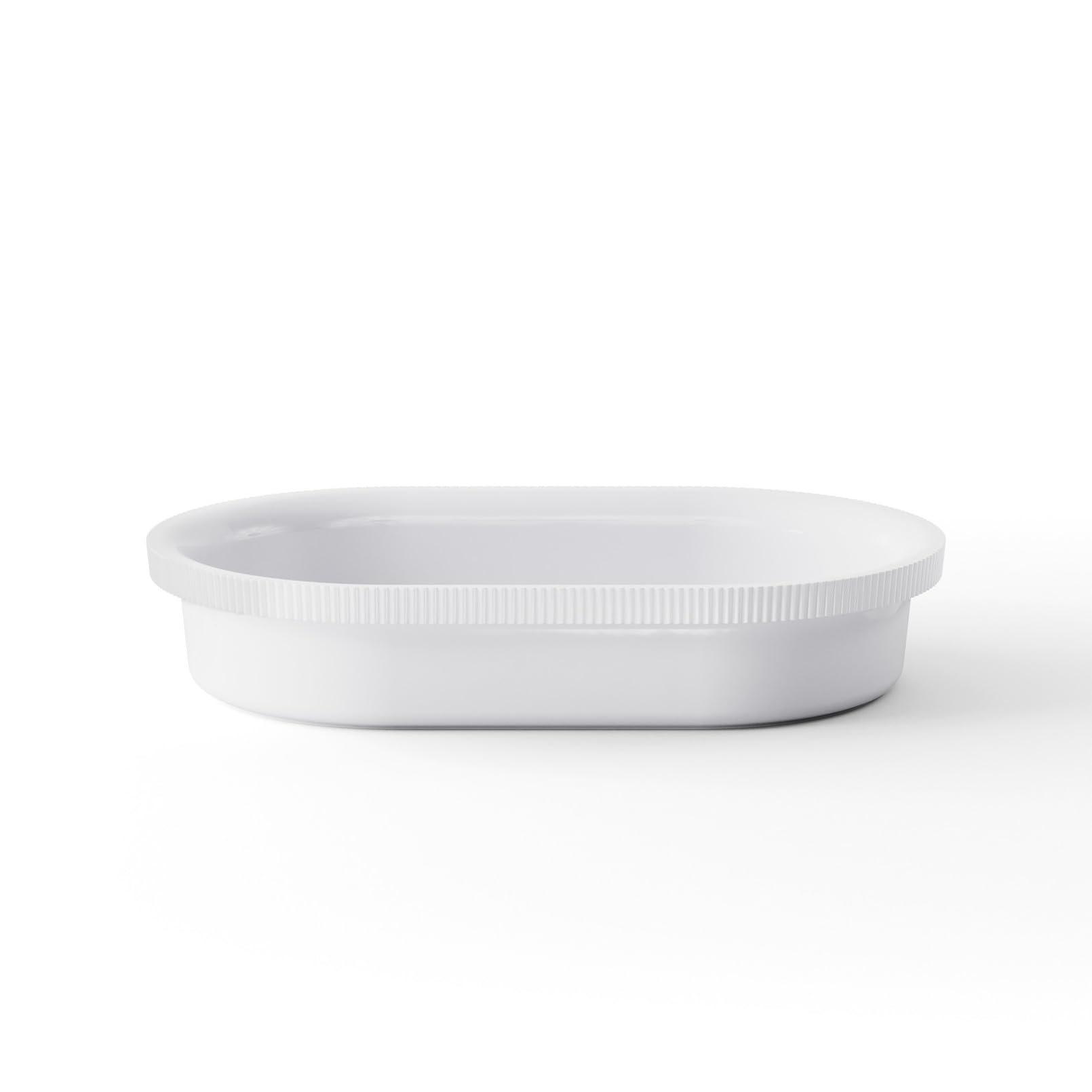 

Georg Jensen Ovenware Tray/Plate/Gratin Dish, Oval, BERNADOTTE, White, Approx. 32cm W x 20cm D x 6cm H, Oven-Safe, Product Number: 10020602