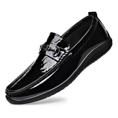 Fashion New Design Patent Leather Luxury Shoes for Men Fashion Casual Leather Men's Dress Shoes Black Spring Autumn Loafers Male