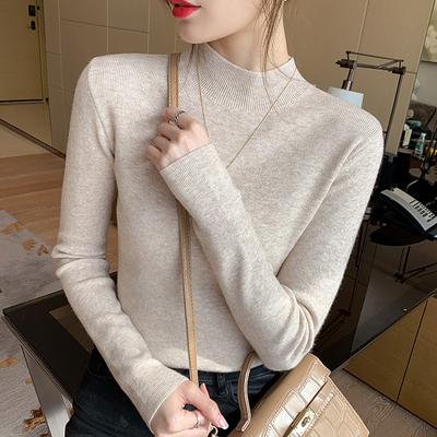 Turtleneck Sweater Women Fashion Stretch Tops Women Knitted Pullovers Long Sleeve Bottoming Knitted Sweater