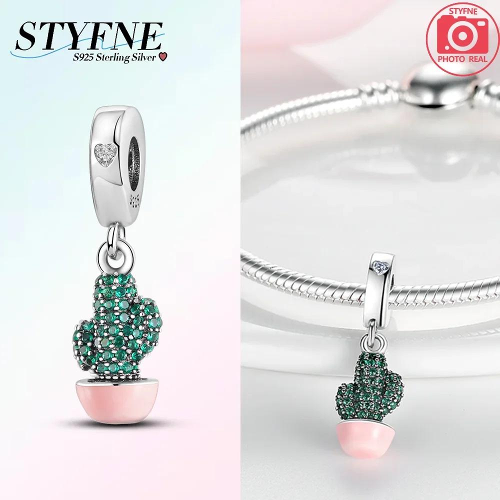 Copper Green Series Tree Cactus Leaves Pendant Diy Charm Beads Fit Original Bangle Charms Bracelet Women Jewelry