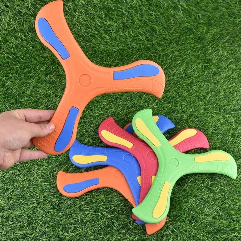 1Pc Summer Outdoor Fun Toys for Ages 3-10 Kids Three-leaf Cross Safe Soft EVA Foam Boomerang Beach Decompression Gift for Childs