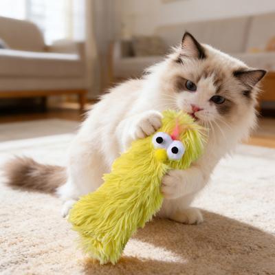 Yousheng Fuzzy Cat Kicker Toy Soft Stuffed Cat Toy with Catnip Inside Plush Fluffy Kitten Kicker Toy Pillow for Indoor Cats Promotes Kitty Exercise