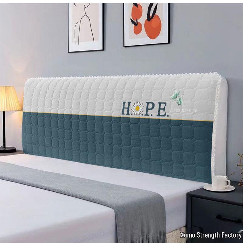 European-Style Quilted Headboard Dust Cover: Thickened Soft Upholstery, Solid Wood Compatible, Full Coverage Protection.