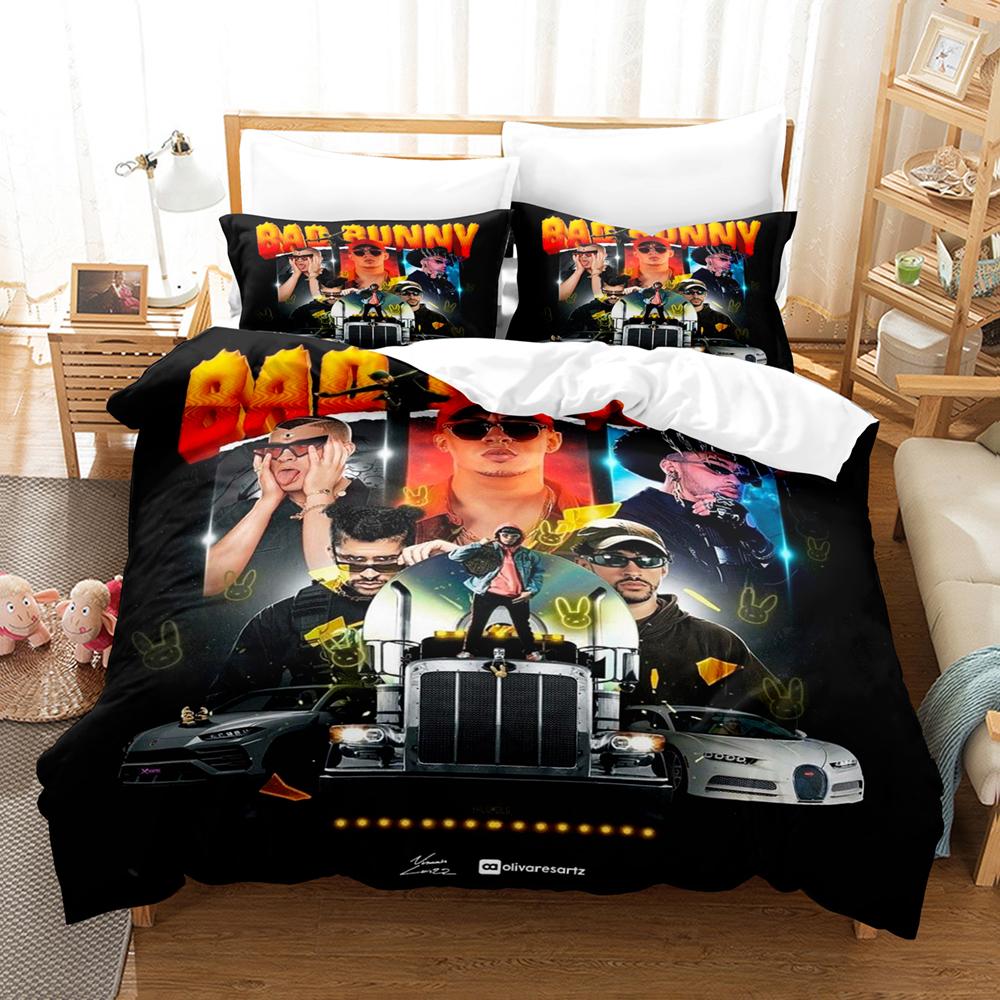Comforter Popular Bad Bunny Bedding Set Un Verano Sin Ti Comforter Bed Sets Gifts Usa Size Twin Full Queen King Dropshipp