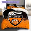 FC Lorient Bettwäsche Steppdecke Set Bettbezug Kissenbezug Heimdekoration Geburtstagsgeschenk (1 Bettbezug + 2 Kissenbezüge, ohne Füllung)