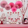 6Pcs Party Decoration Single Layer Paper Fan Flower Diy Folding Fan Flower