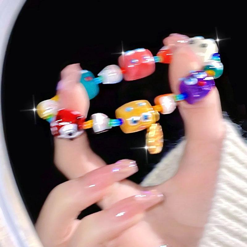 Retro court style fairy tale dream blue crystal bracelet niche design high luxury high-end sense beaded bracelet bracelet