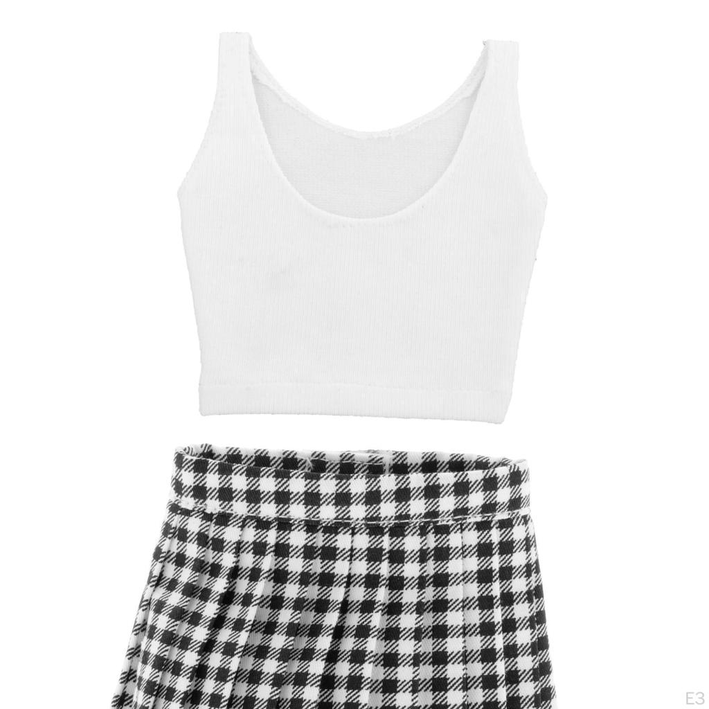 Clothes Pleated Skirt Plaid Cloth Clothing 1/3 DIY Outfits Casual Handmade Girl