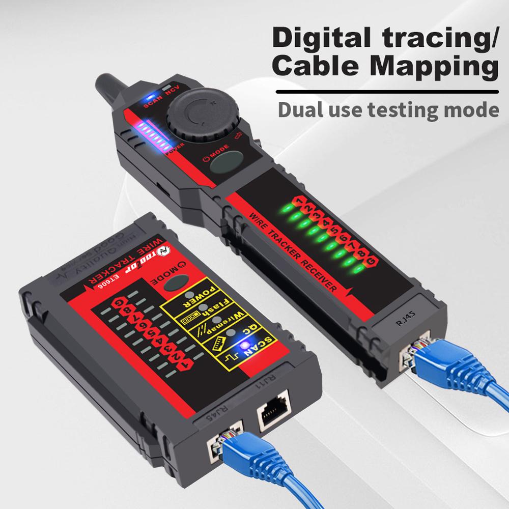 ET606 Cable Port Tester Handheld Network Cable Tester Cable Pairing Check Switch Flash POE Polarity