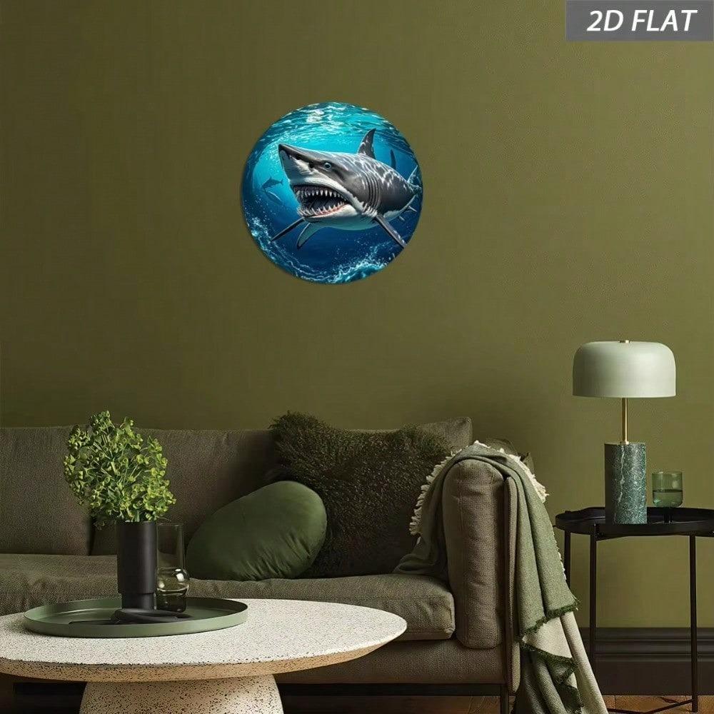 Vintage Grote Witte Haai Metalen Bord Oceaan Muurkunst Rustiek Retro Decor Patio Garage Bar Verhuiscadeau