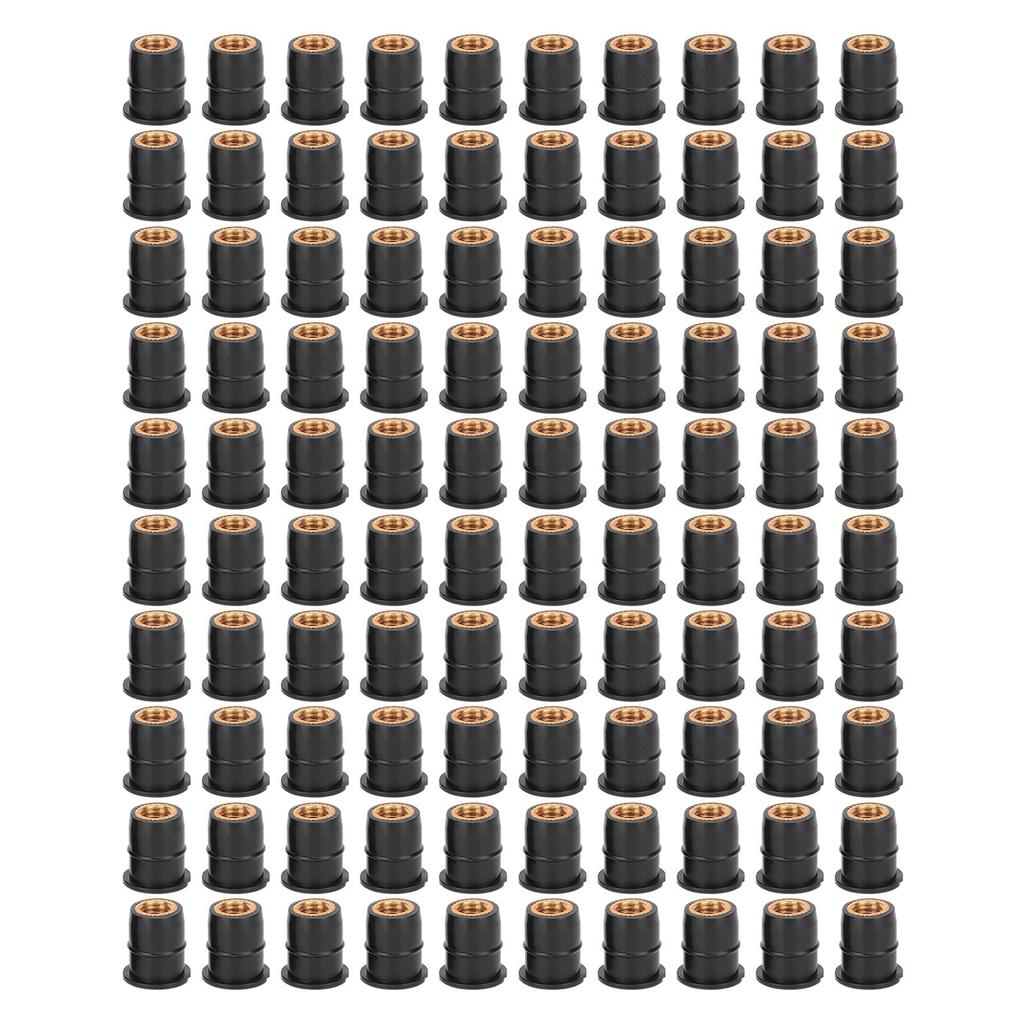 100PCS Well Nut M6x0.8mm Rubber Modification for Motorcycle ATV Windscreens Body