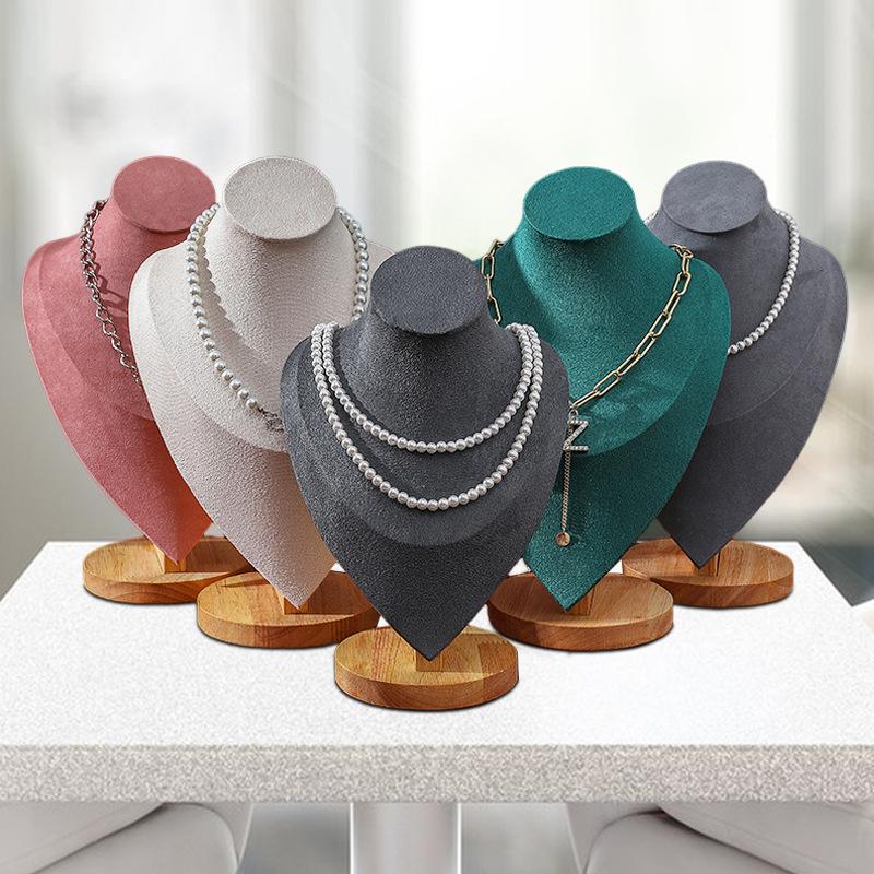 

High-End Solid Wood & Velvet Jewelry Display Mannequin