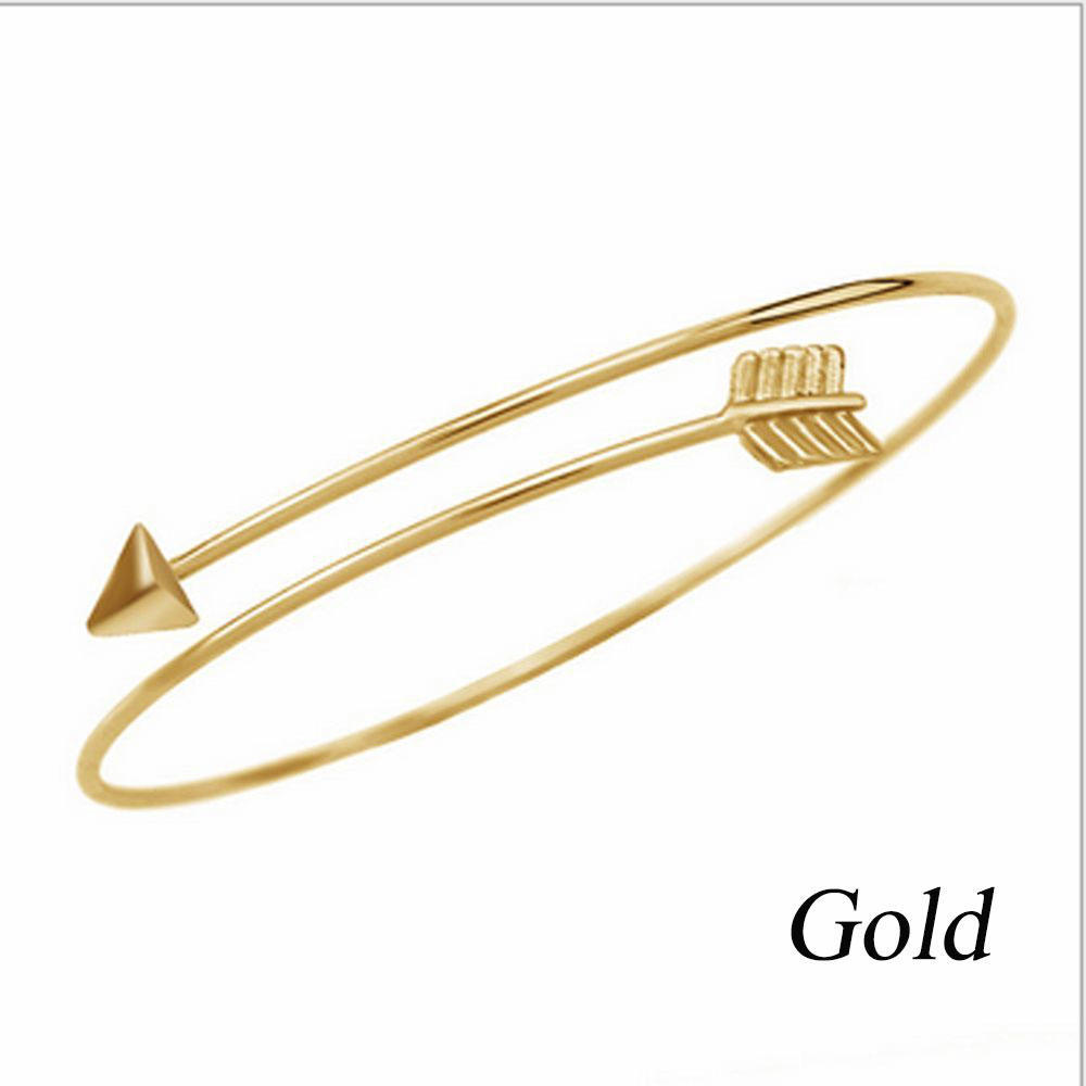 2pcs Jewerly Women Gothic Adjustable Open Bangle Arrow Bracelet Upper Arm Cuff