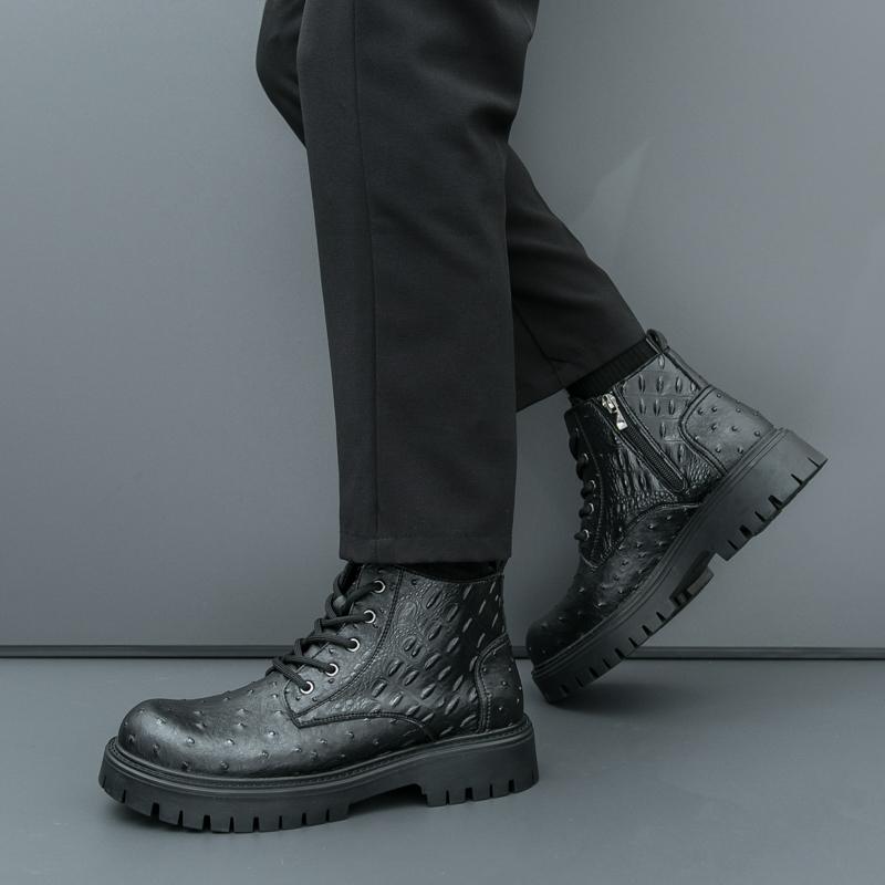 Fashion Autumn and winter men's boots Fashionable new designer style Outdoor Trendy Party office motorcycle Daily Thick soled shoes