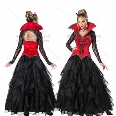 Halloween Reaper Muse Witch Demon Vampire Uniform Long Dress Red Dress Ball Party