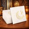 25 stycken dubbellagrade Ramadanfestservetter med måntryck Islamisk bordservis Papper Eid-firanden