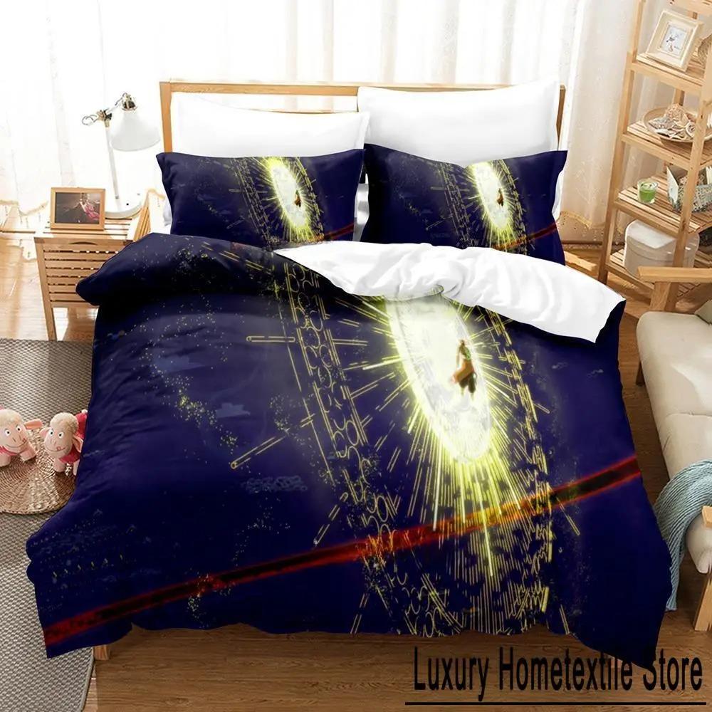 Bequemes Anime-Print-Bettwäsche-Set Mit Bettbezug und Kissenbezügen Einzel-Twin-Voll-Queen-King-Größen Für Erwachsene und Kinder