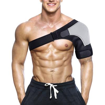 Verstellbar Atmungsaktiv Fitnessstudio Sport Pflege Einzelne Schulterstütze Rückenbandage Schutz Gurt Wickel Gürtel Band Polster Schwarz Bandage Männer Frauen