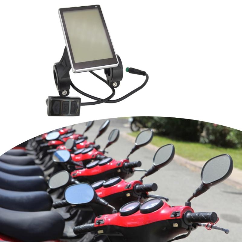 Electric Bike LCD Display, 24V/36V/48V Watertight Bicycles LCD Display Meter Display Control Panel for Electric Scooter