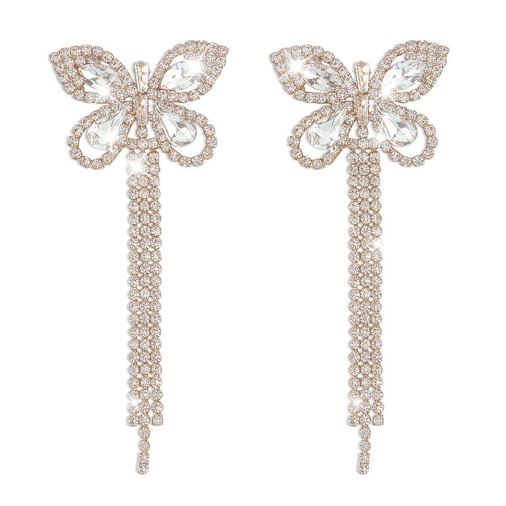 

Fashionforward European E9958 And American Claw Chain Earrings Geometric Design With Shimmering Rhinestones Ideal For Trendsett StyleA