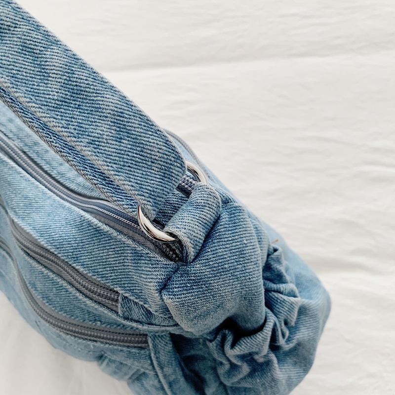 Crossbody Bag Women's Vintage Denim Bag Large Capacity Lightweight Shoulder Bag