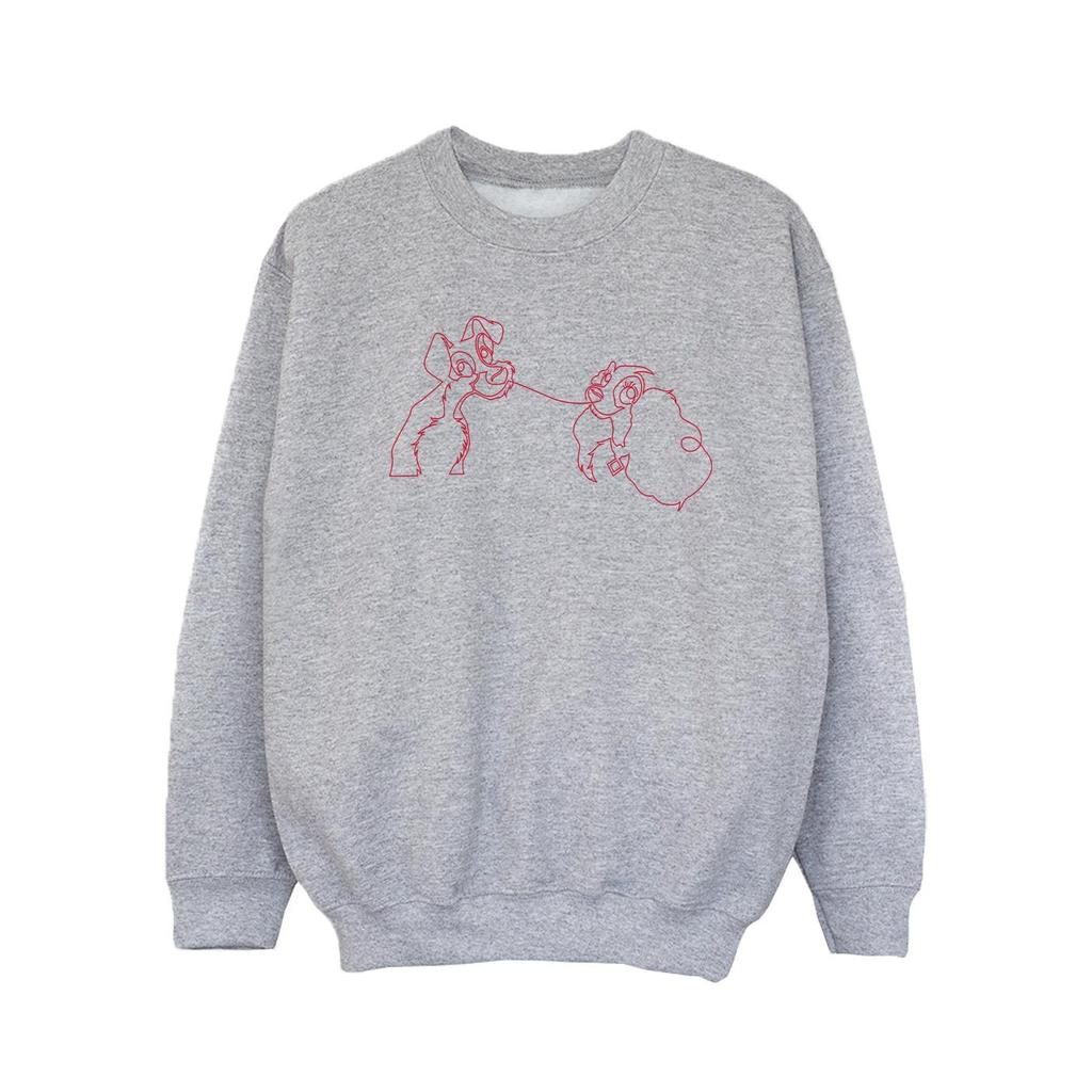 Disney Girls Lady And The Tramp Spaghetti Outline Sweatshirt