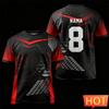 New Football Style T Shirt For Men Summer Fashion 3D Printed Custom Name Number Short Sleeve Ready Stock Simple Design T-Shirt