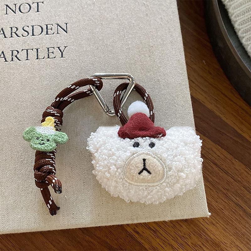 Plyšová hračka medvěd klíčenka kreslený králík/pes měkká vycpaná panenka přívěsek kroužek na klíče od auta dekorace na batoh dárek pro dítě