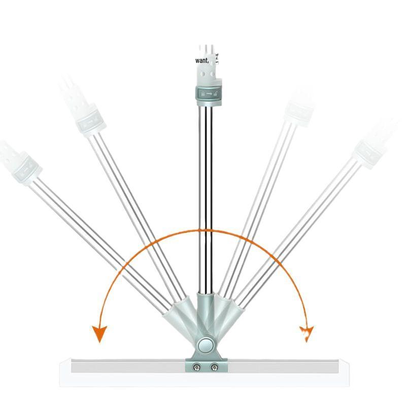 Telescopic Folding Silicone Floor Scraper & Squeegee Broom for Bathroom and Hair Removal