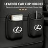 Car Seatback Water Cup Box Leather Mug Drinks Storage Bag Accessories For UX250h RX450h RX300 GX470 CT200h RX400h NX300h