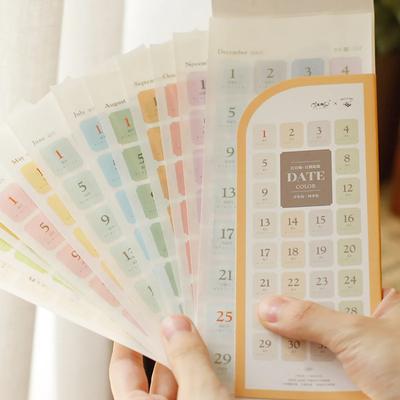 365 Days Date Stickers Dairy Journal Agenda Planner  Calendar Sticker Notebook Student Decoration Stationery Sticker
