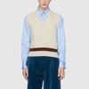 Gucci Vests Men's Ecru V-neck Moderate Knitted Fabric 681081-XKB2N-9275