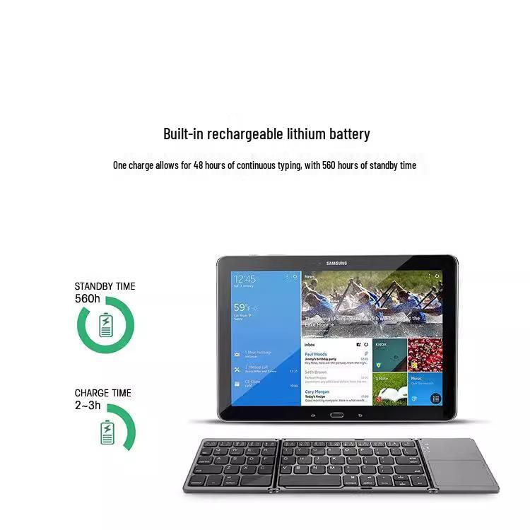Portable Foldable Bluetooth Keyboard & Mouse Combo with Touchpad for Mobile Devices