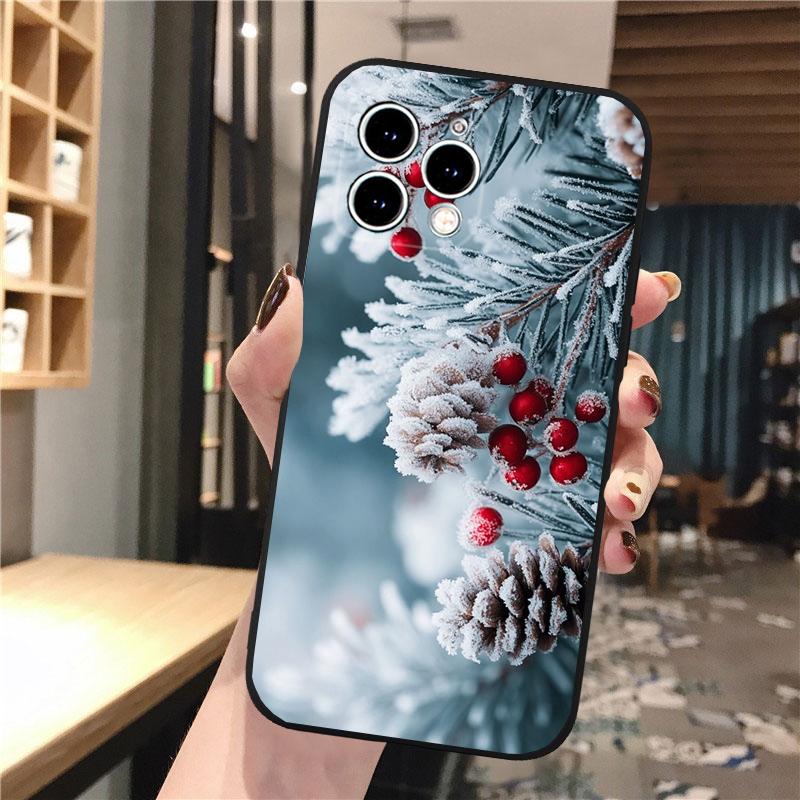 Phone Case Carcasa Funda For iPhone 17 Pro Max 17 Air 16 15 14 13 Pro Max 15 16 Pro 15Plus Winter Christmas Snowflake
