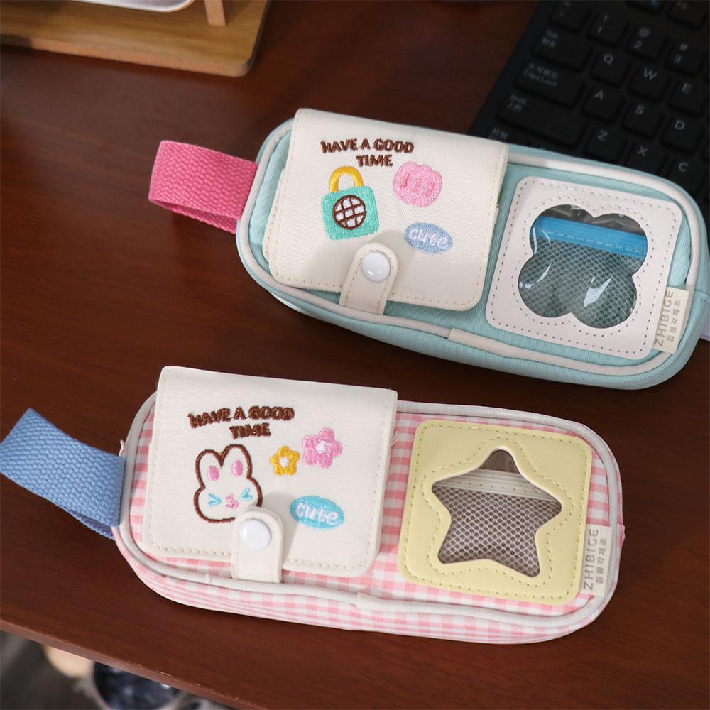 Embroidery Y2K Cartoon Stationery Bag PVC Display Ins Pencil Pouch  Stationery Holder