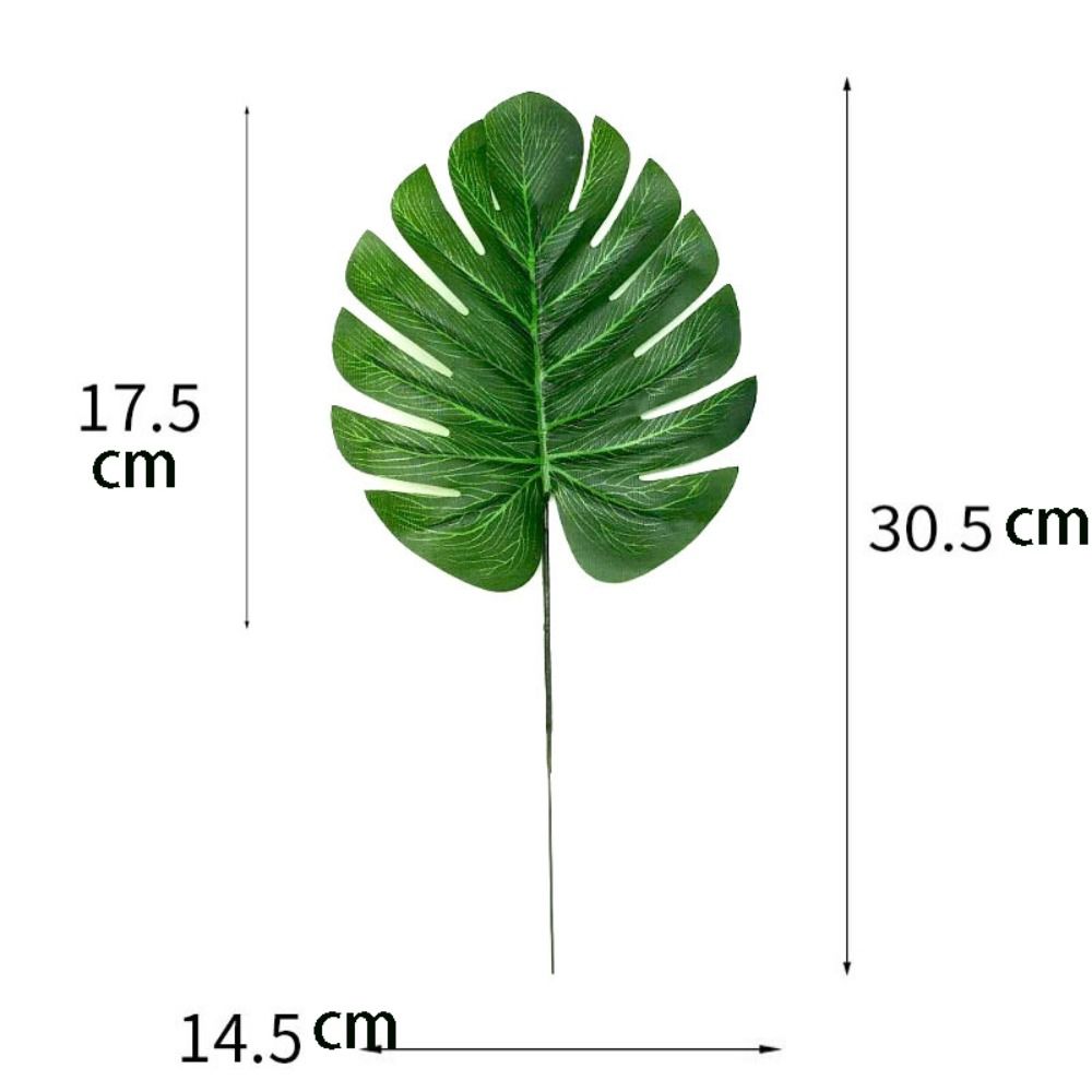 

10 Pcs Fake Plant Green Turtle Leaf Artificial Fake Leaves Tropical Palm Leaves Photography Props S